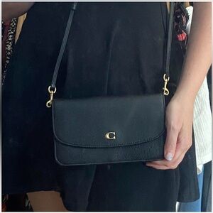 Coach Black Pebble Leather Hayden Crossbody Purse with Removable Strap